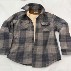 Jachs New York Mens Plaid Sherpa Lined Flannel Shirt Jacket Shacket Grandpa S